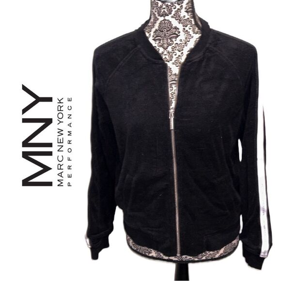 Marc New York Performance Women’s Black Terry Zip Front Jacket - Size M - Picture 1 of 4